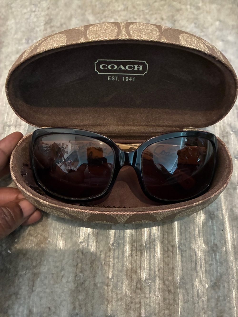 Coach torches Oversized Sunglasses in Dark Brown and Gradient Lenses (5496)
